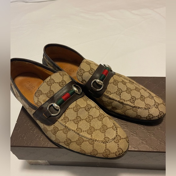 Men’s Gucci Loafers - Canvas - monogram GG. - Picture 1 of 9